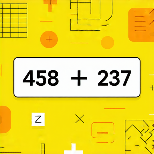 好，這是一道加法題：

請計算 \( 458 + 237 \)。

答案是多少呢？